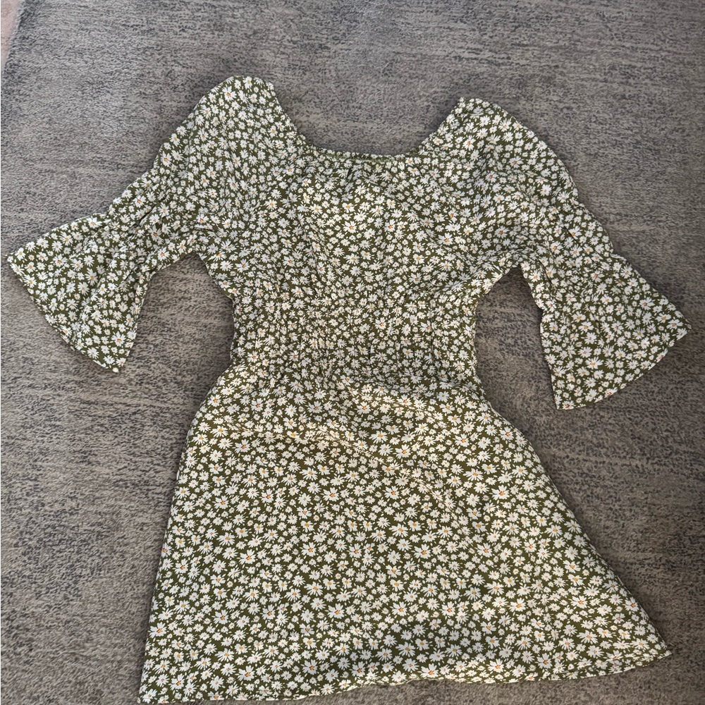 Roolee Olive Floral Dress